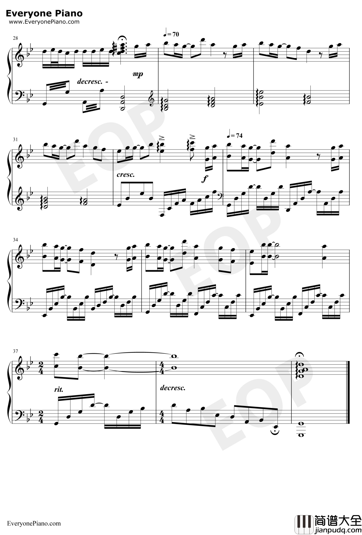 千年之恋钢琴谱_飞儿乐团F.I.R.