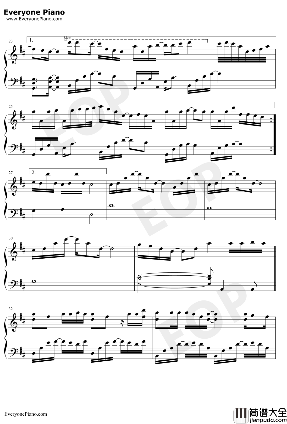 指望钢琴谱_郁可唯_犀利人妻插曲