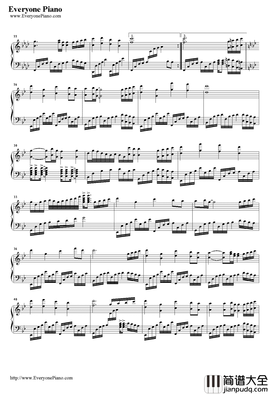 放开钢琴谱_爱乐团