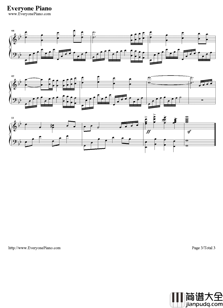 放开钢琴谱_爱乐团