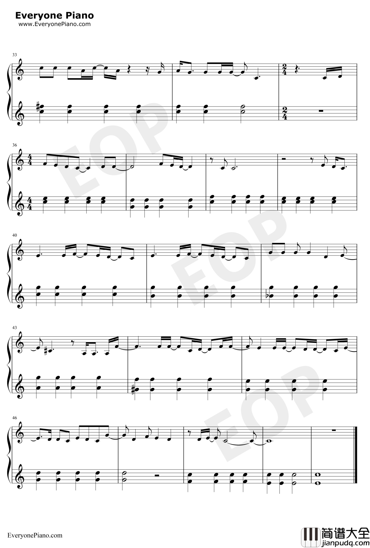 Baby_Song钢琴谱_陈奕迅_陈奕迅