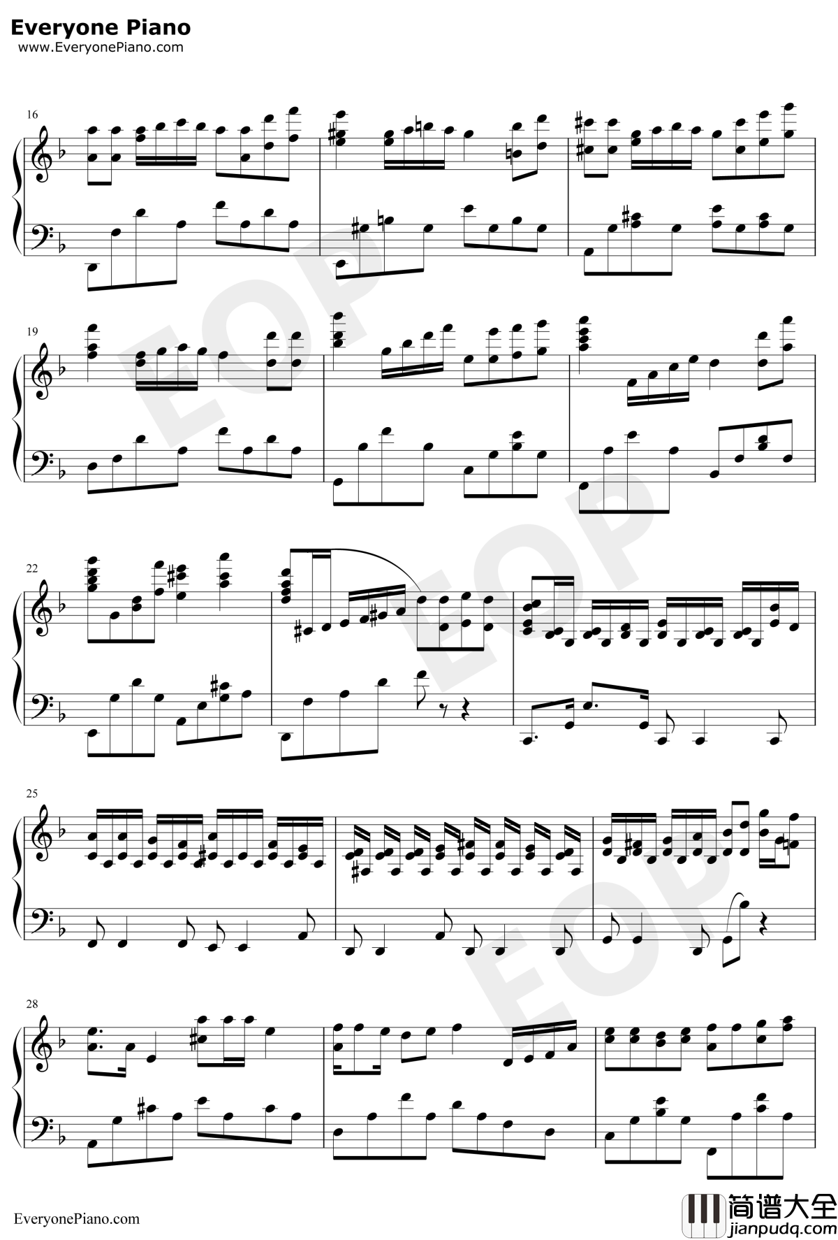 感谢你完整版钢琴谱_山口百惠_血疑主题歌