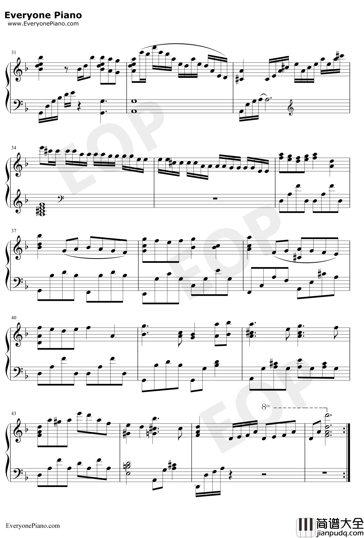 感谢你完整版钢琴谱_山口百惠_血疑主题歌