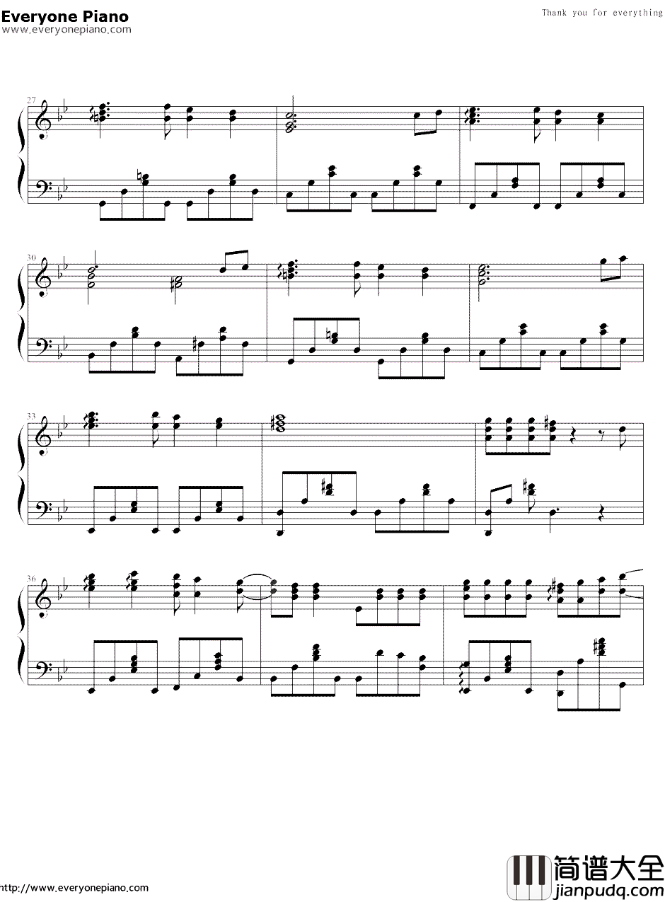 Thank_you_for_everything钢琴谱_岩田小百合_名侦探柯南ED