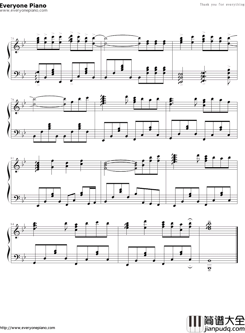 Thank_you_for_everything钢琴谱_岩田小百合_名侦探柯南ED