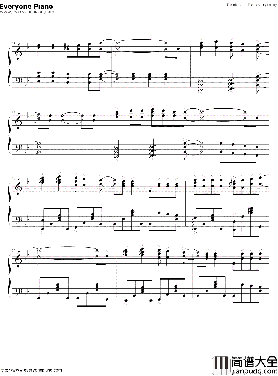 Thank_you_for_everything钢琴谱_岩田小百合_名侦探柯南ED