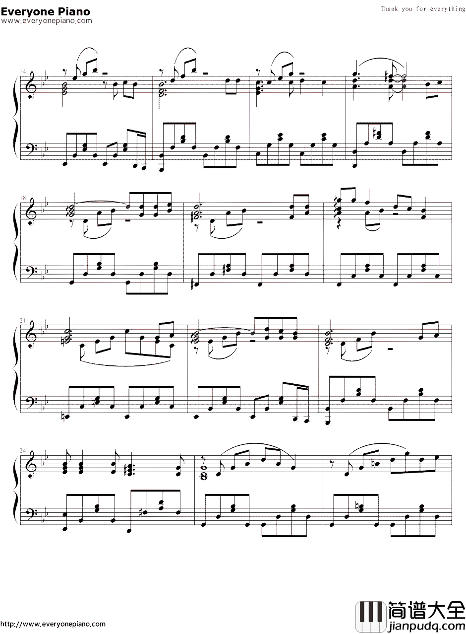 Thank_you_for_everything钢琴谱_岩田小百合_名侦探柯南ED