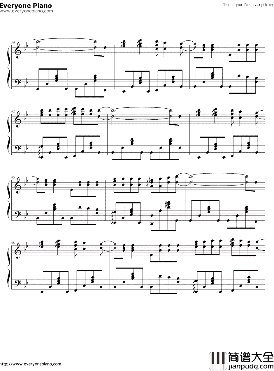 Thank_you_for_everything钢琴谱_岩田小百合_名侦探柯南ED