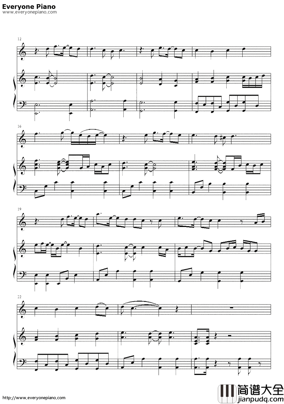 Paradise伴奏钢琴谱_Coldplay_少年派的奇幻漂流主题曲