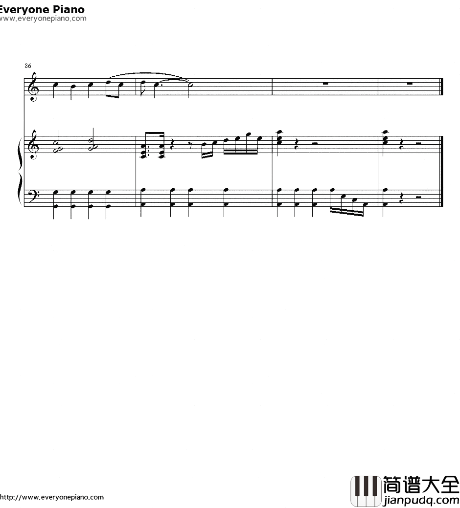 Paradise伴奏钢琴谱_Coldplay_少年派的奇幻漂流主题曲