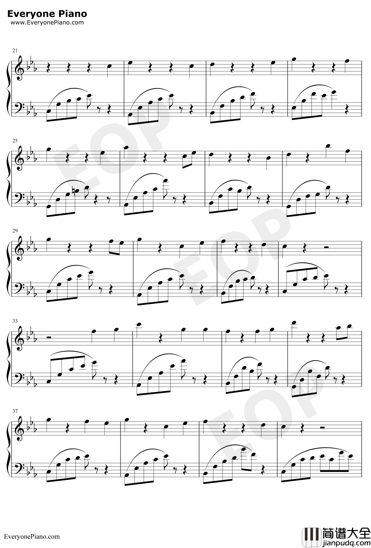 黑白的格调（1）川止于海钢琴谱_桃子_忧伤好听