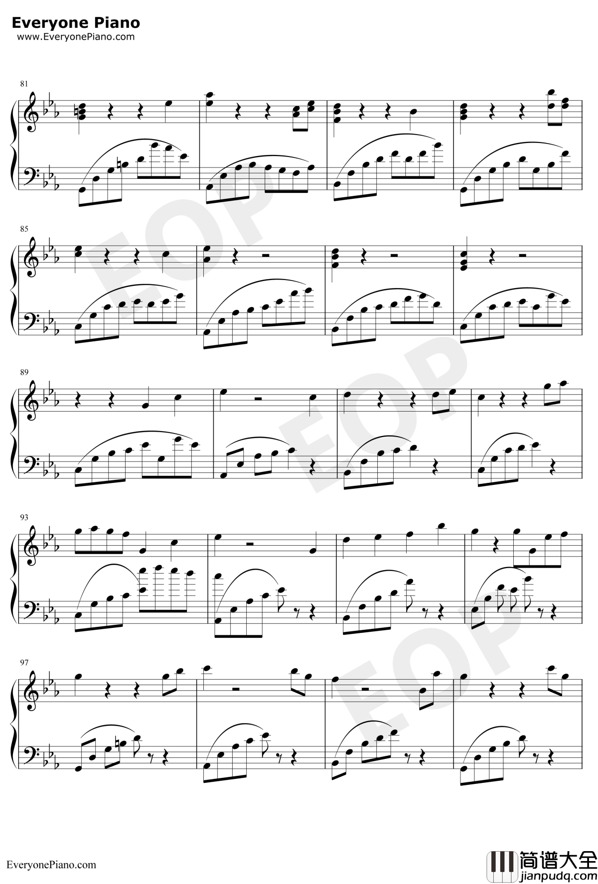 黑白的格调（1）川止于海钢琴谱_桃子_忧伤好听