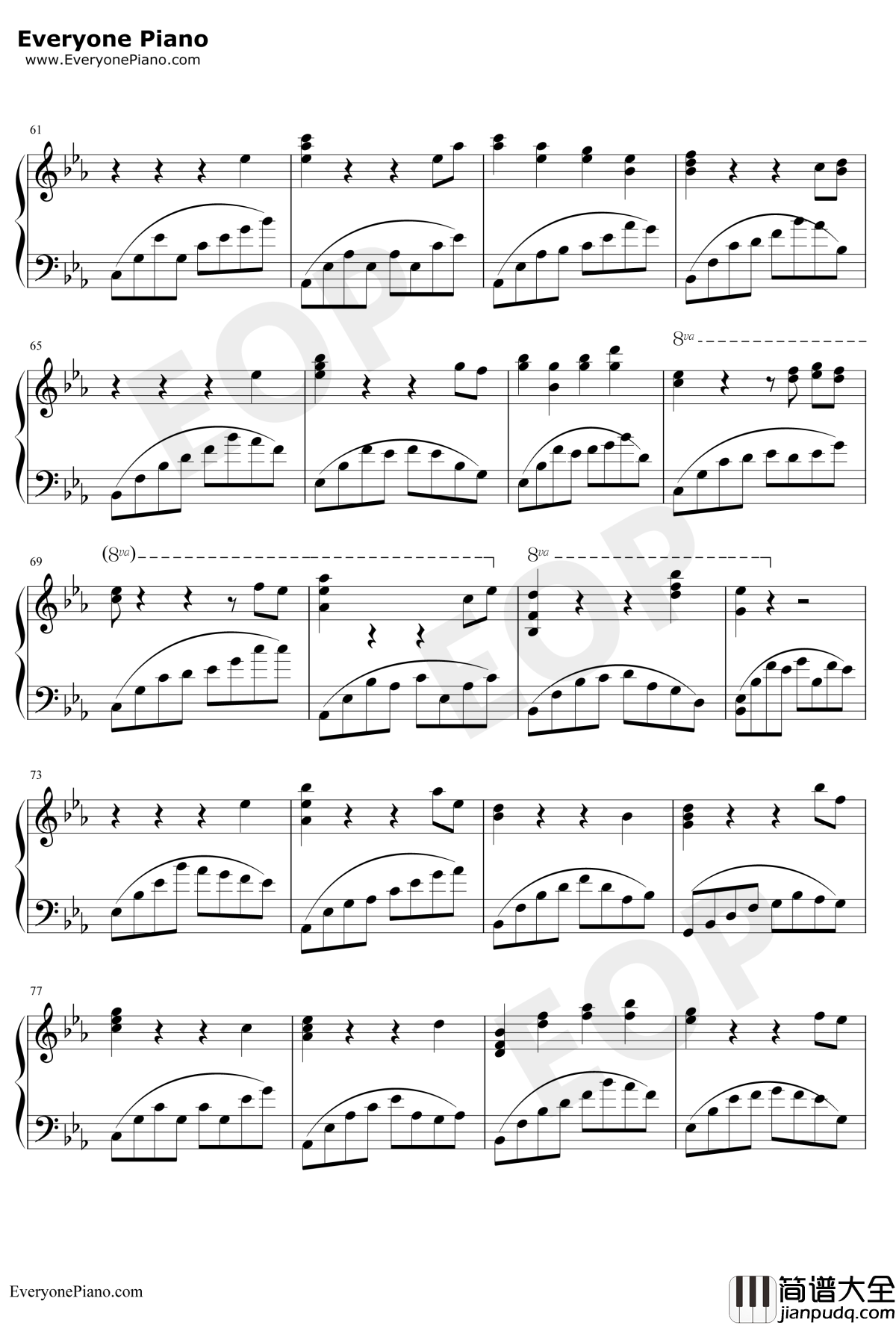 黑白的格调（1）川止于海钢琴谱_桃子_忧伤好听