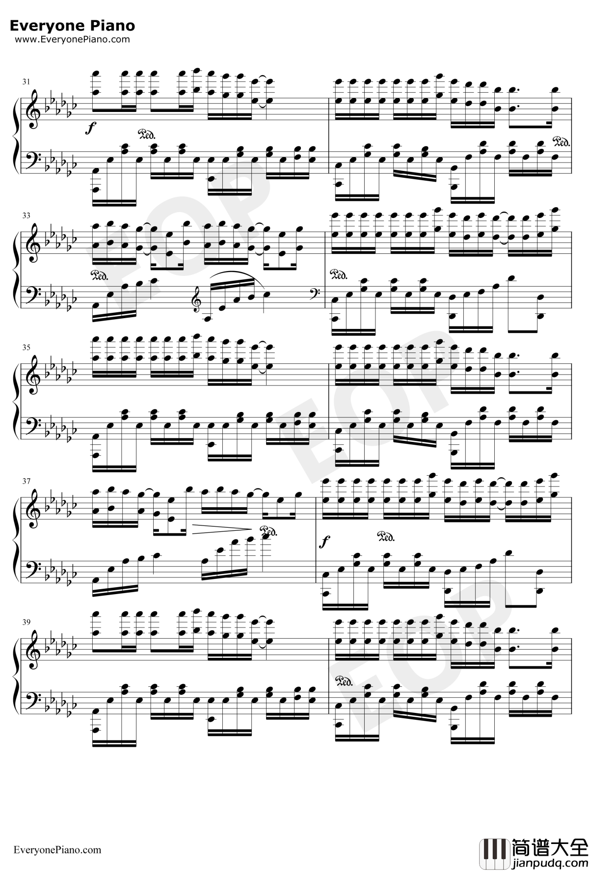 冲动的惩罚钢琴谱_刀郎