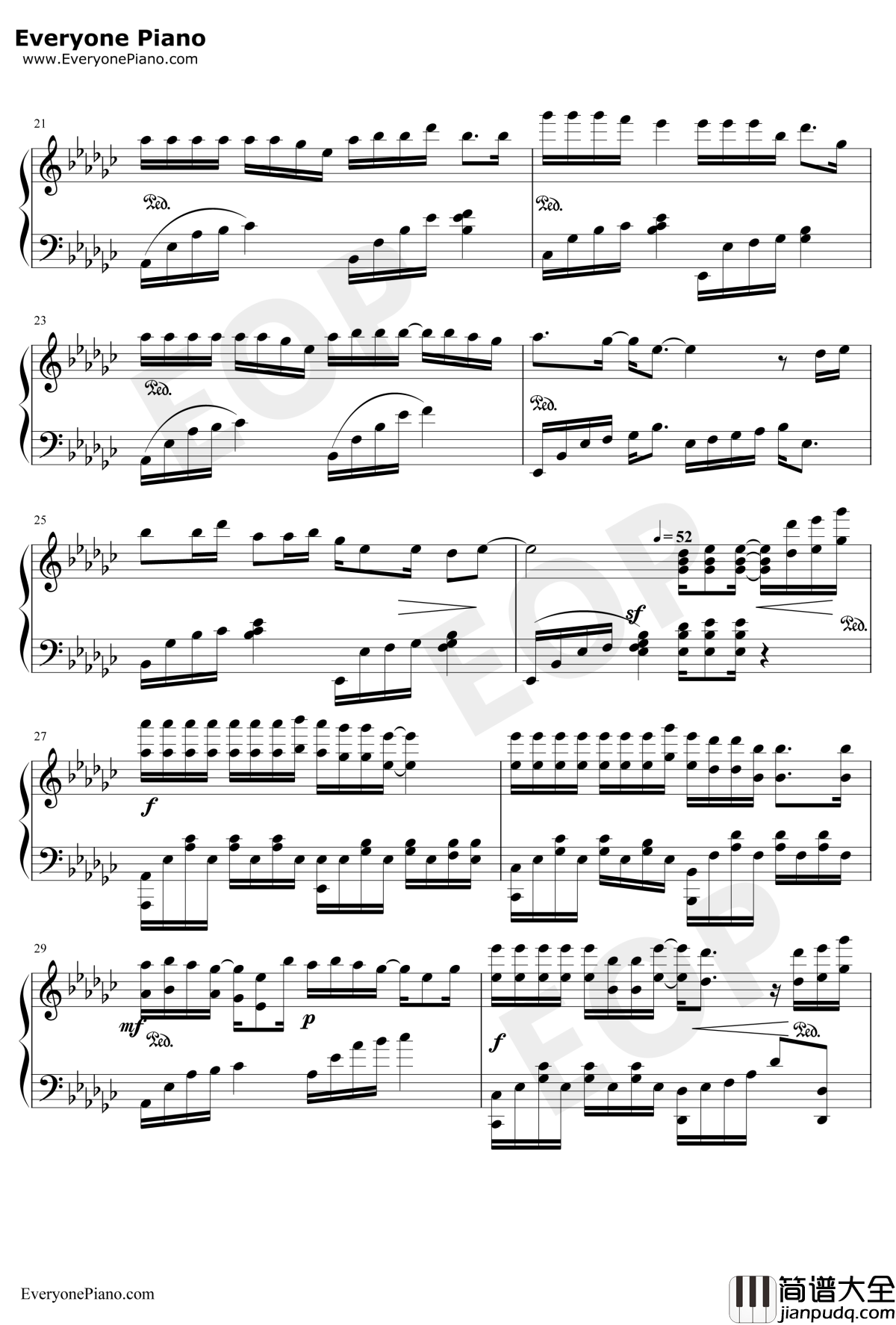 冲动的惩罚钢琴谱_刀郎