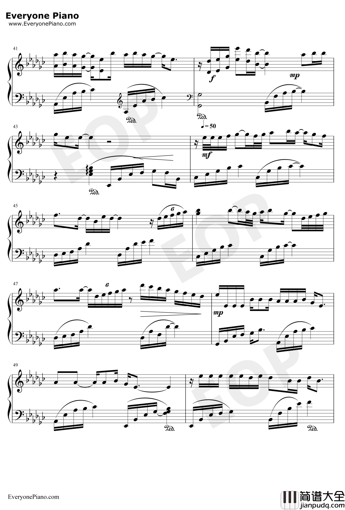 冲动的惩罚钢琴谱_刀郎