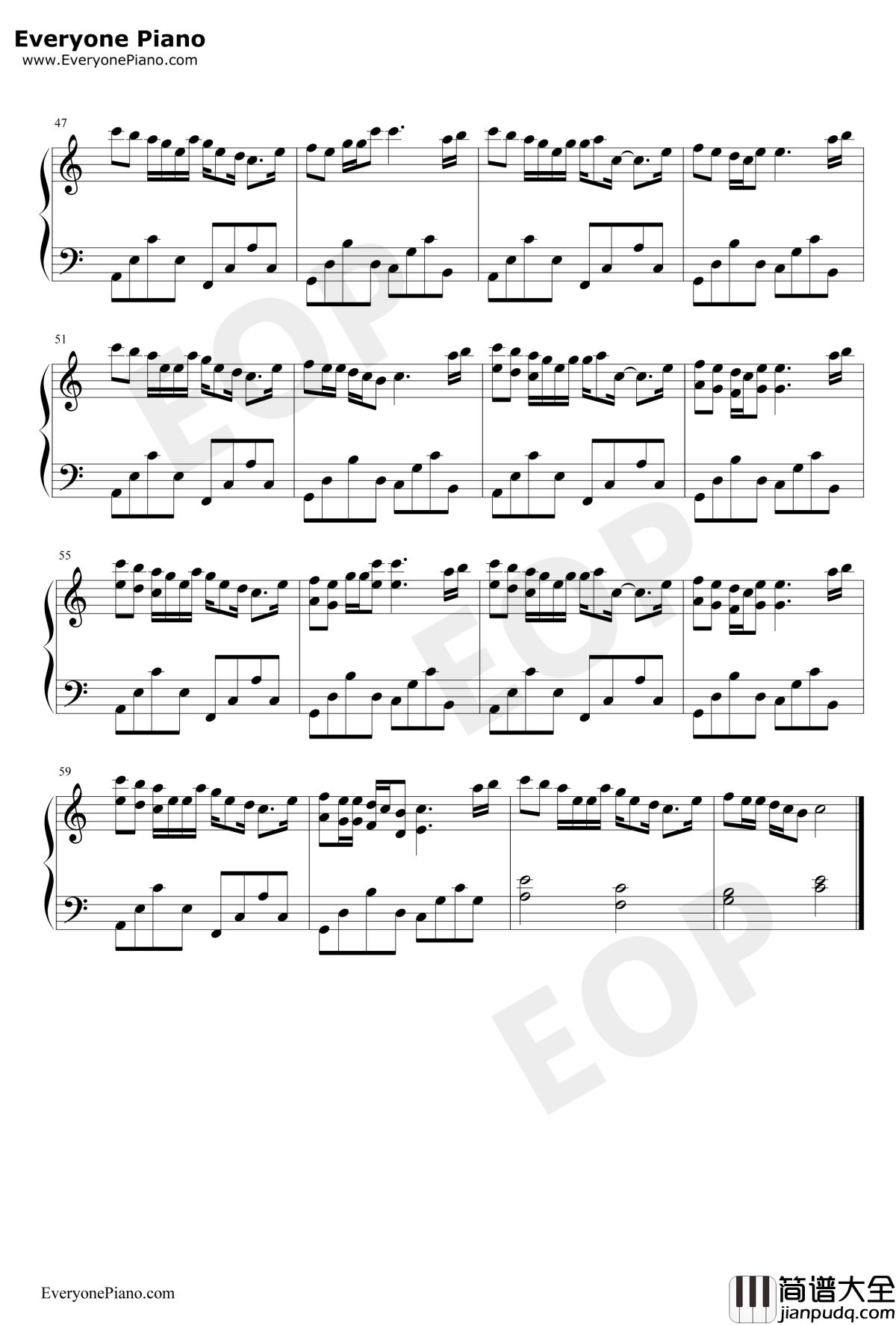 属于钢琴谱_梁静茹