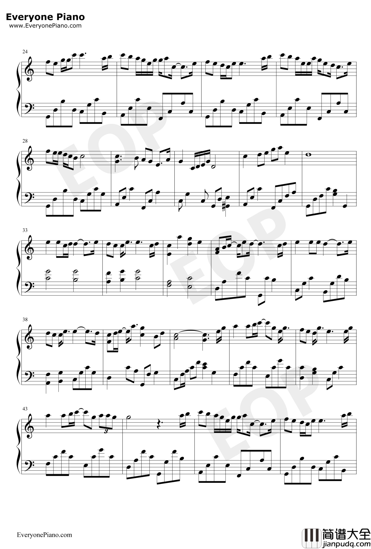 属于钢琴谱_梁静茹