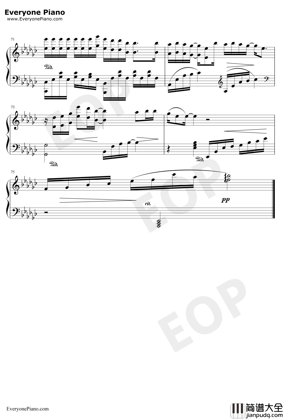 冲动的惩罚钢琴谱_刀郎