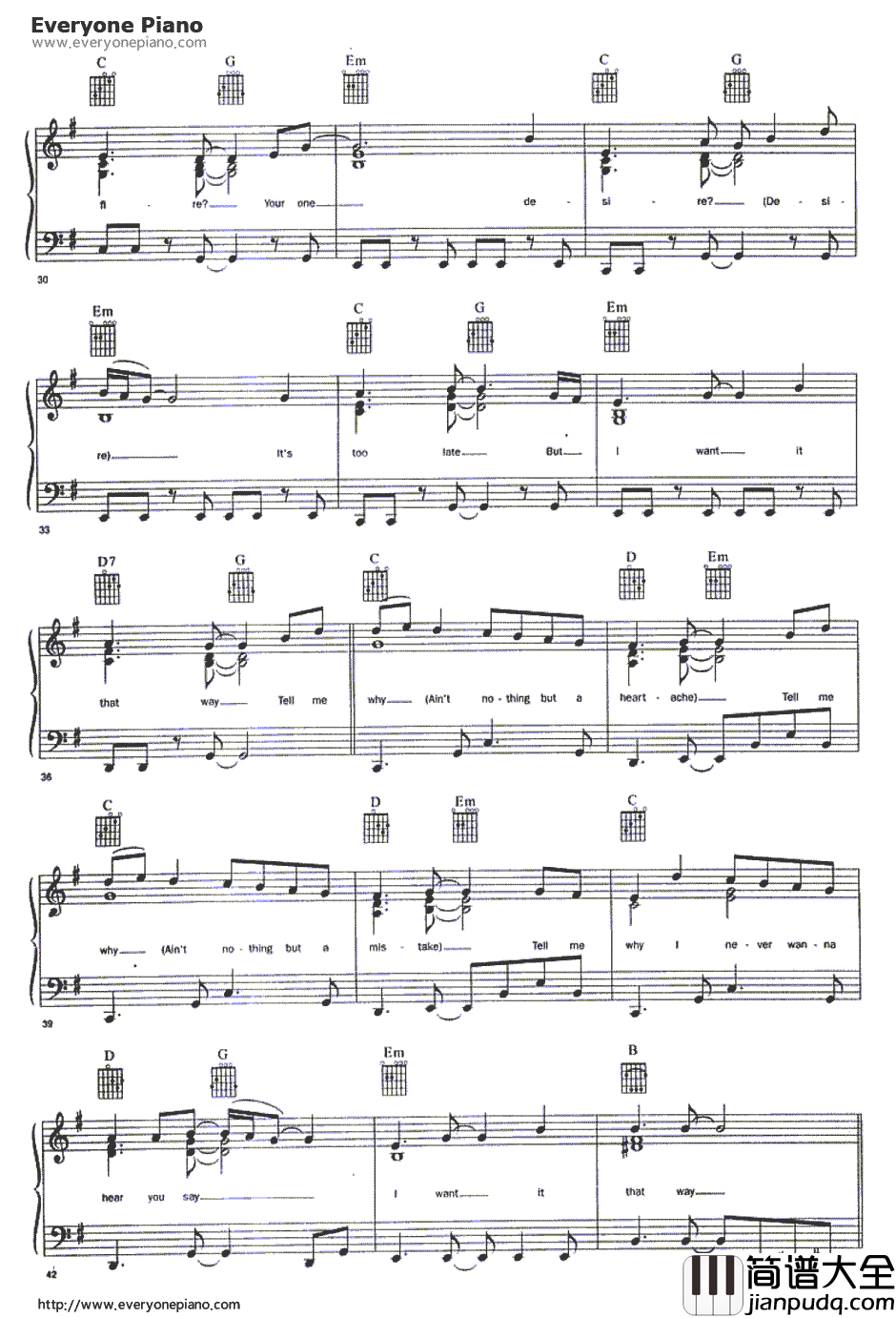 I_Want_It_That_Way钢琴谱_后街男孩Backstreet_Boys