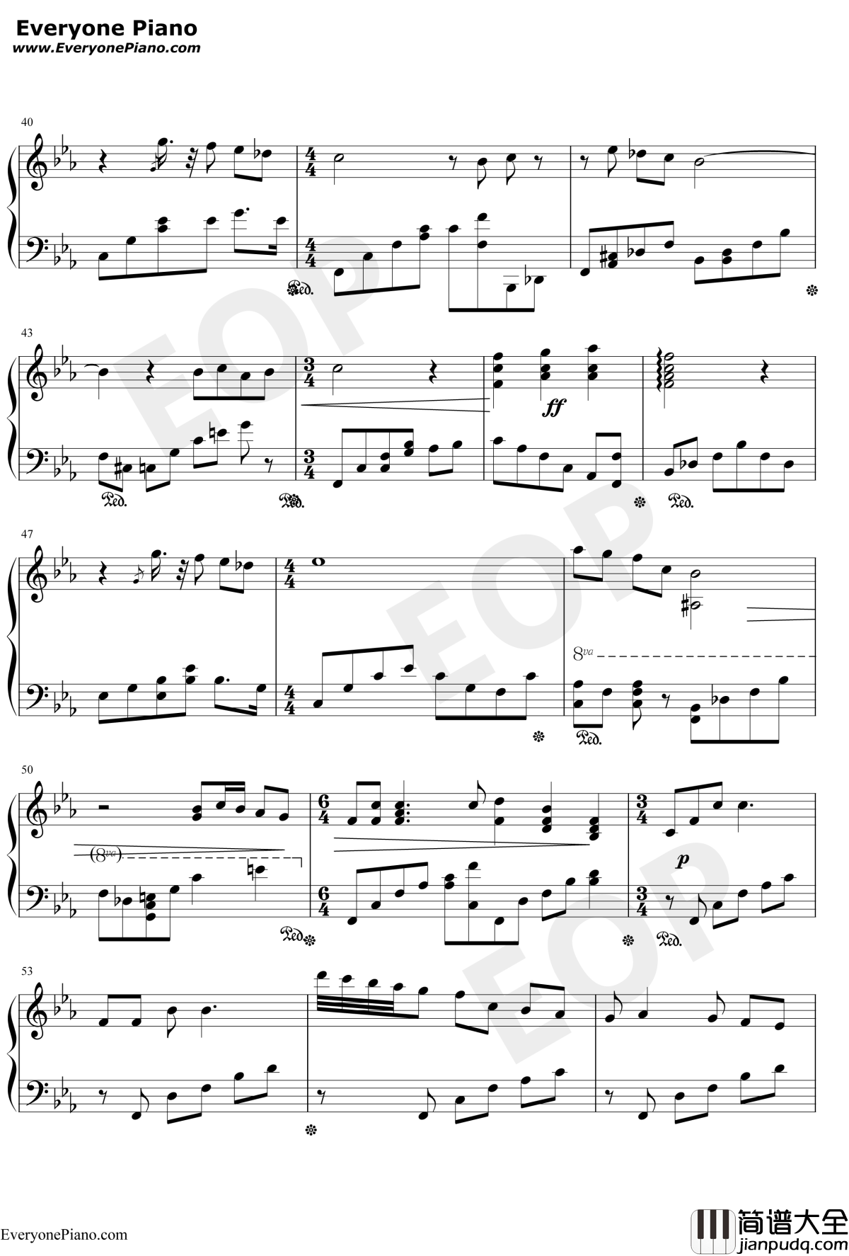 骑士王的荣耀钢琴谱_川井宪次Kenji_Kawai