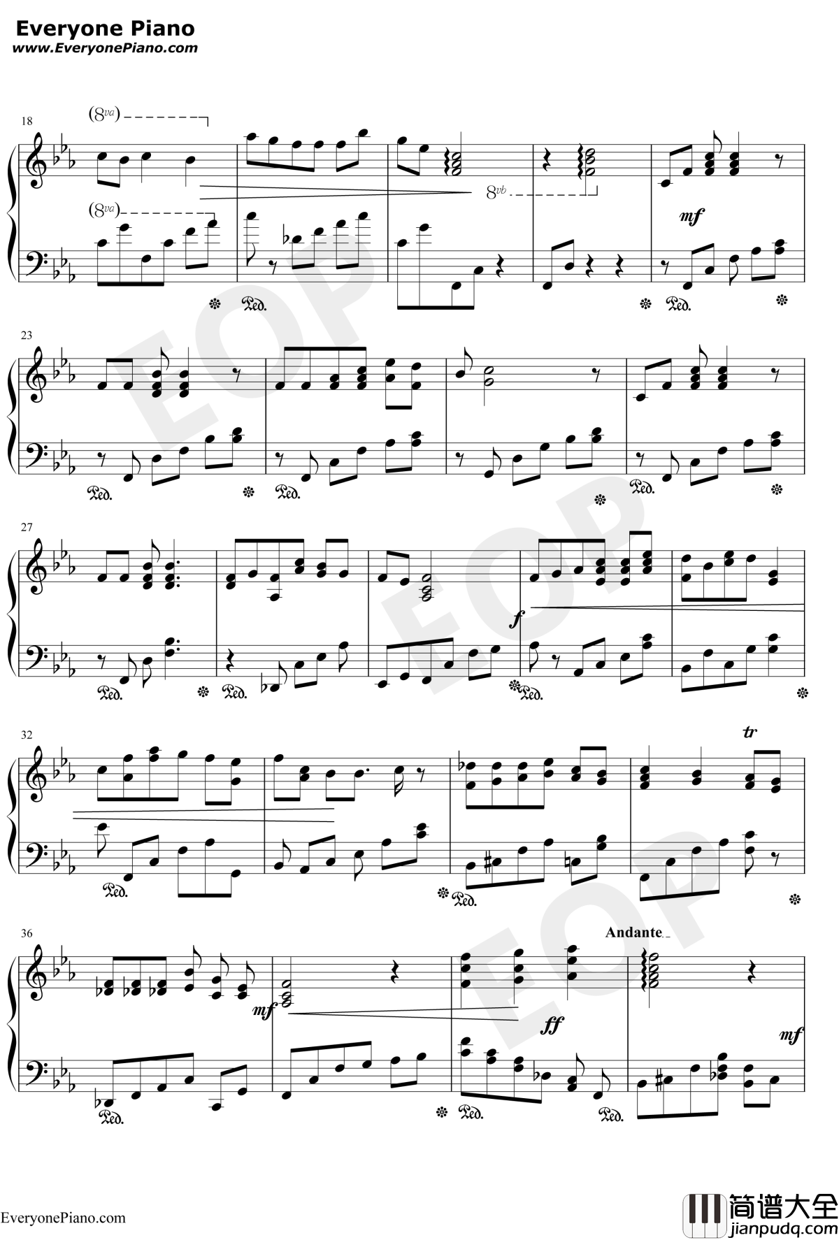 骑士王的荣耀钢琴谱_川井宪次Kenji_Kawai