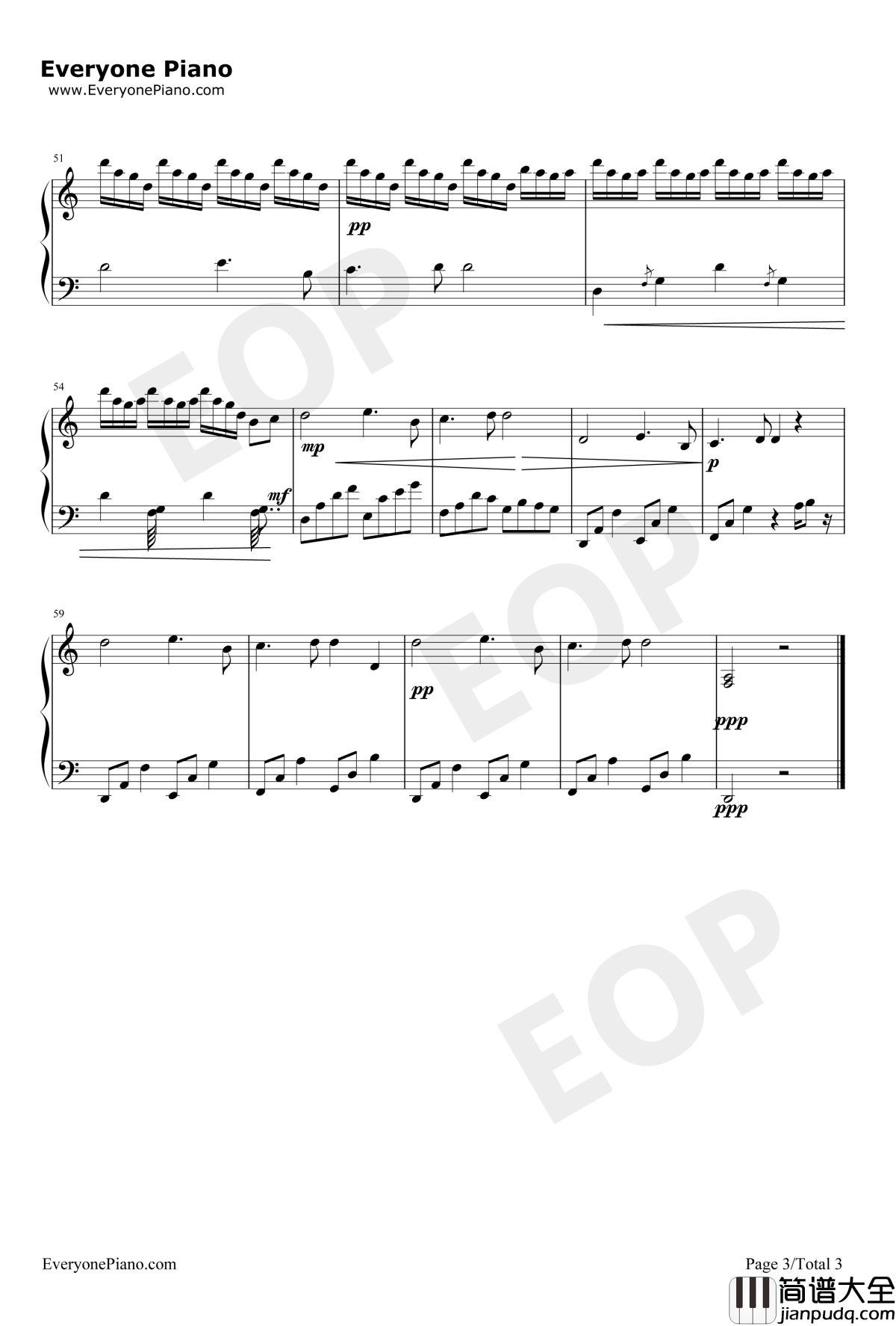 梯田钢琴谱_周杰伦