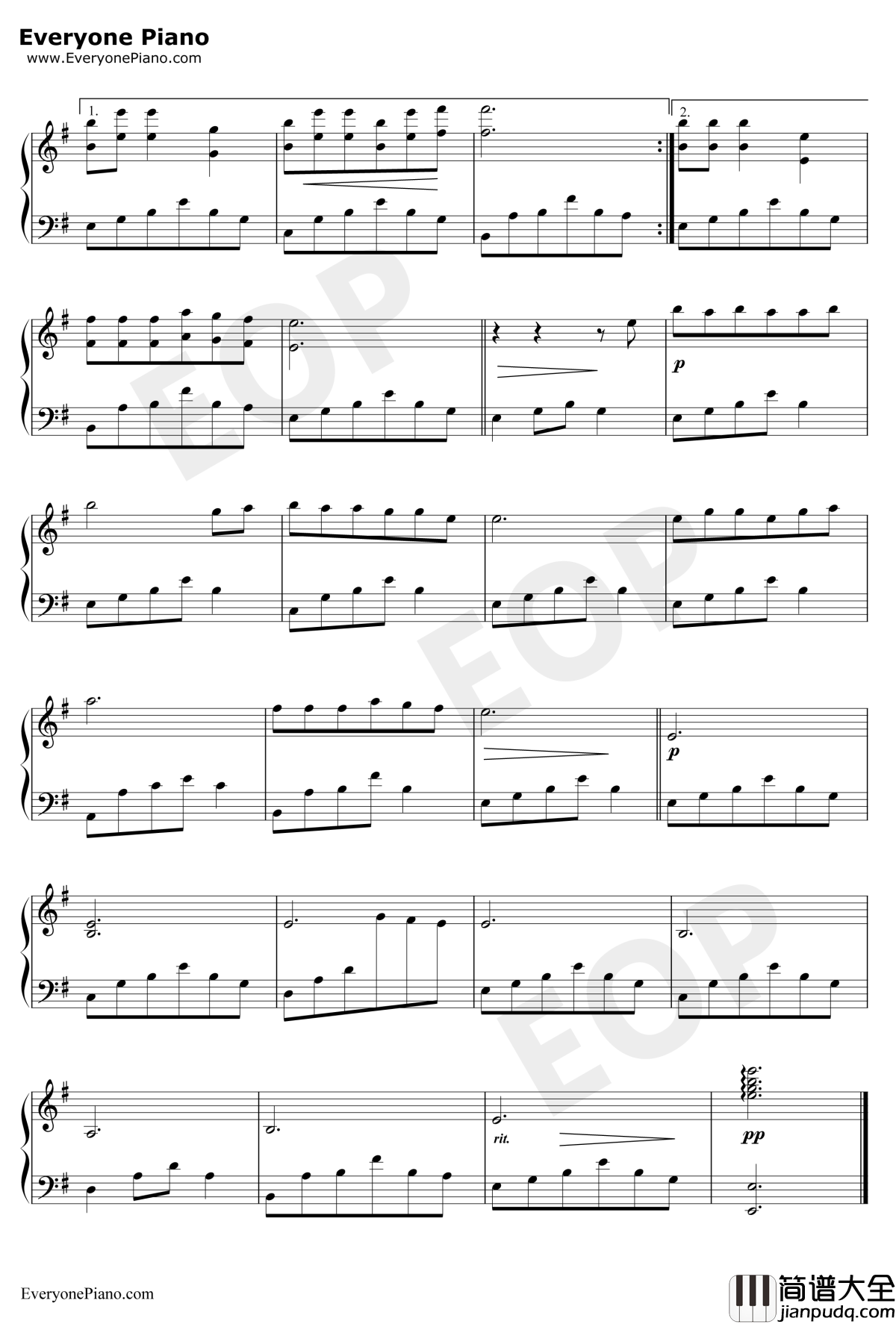 丁香花钢琴谱_唐磊