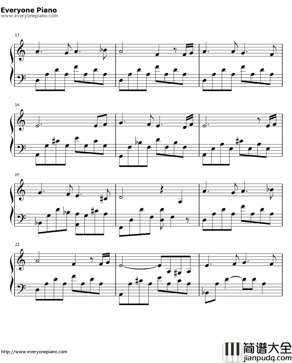 以父之名钢琴谱_周杰伦