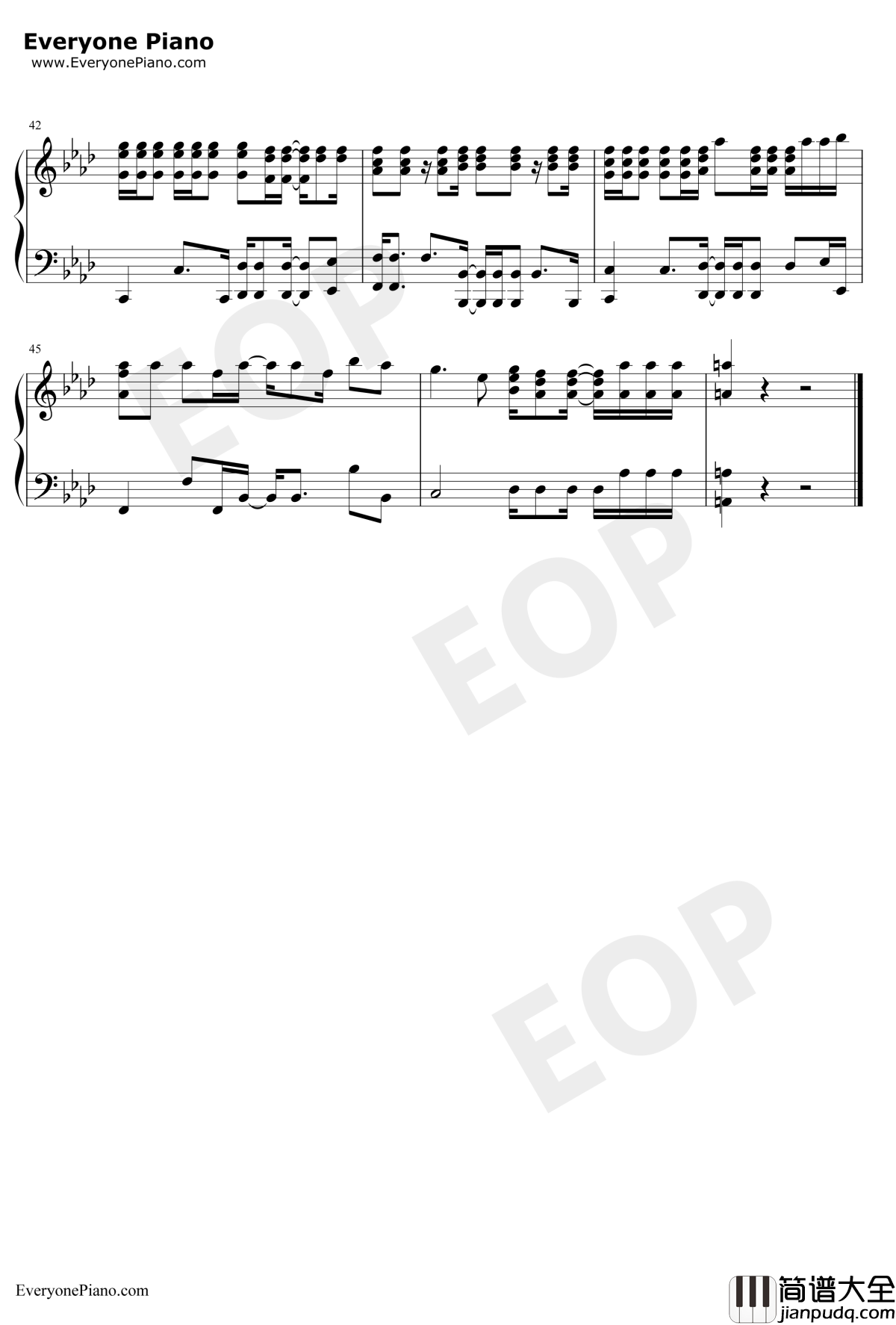 Beginner钢琴谱_AKB48