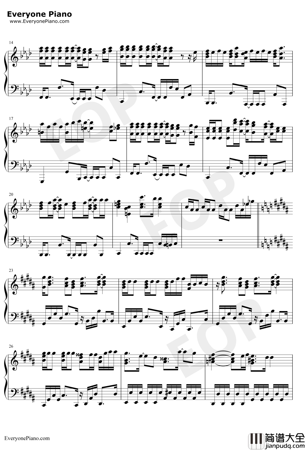 Beginner钢琴谱_AKB48