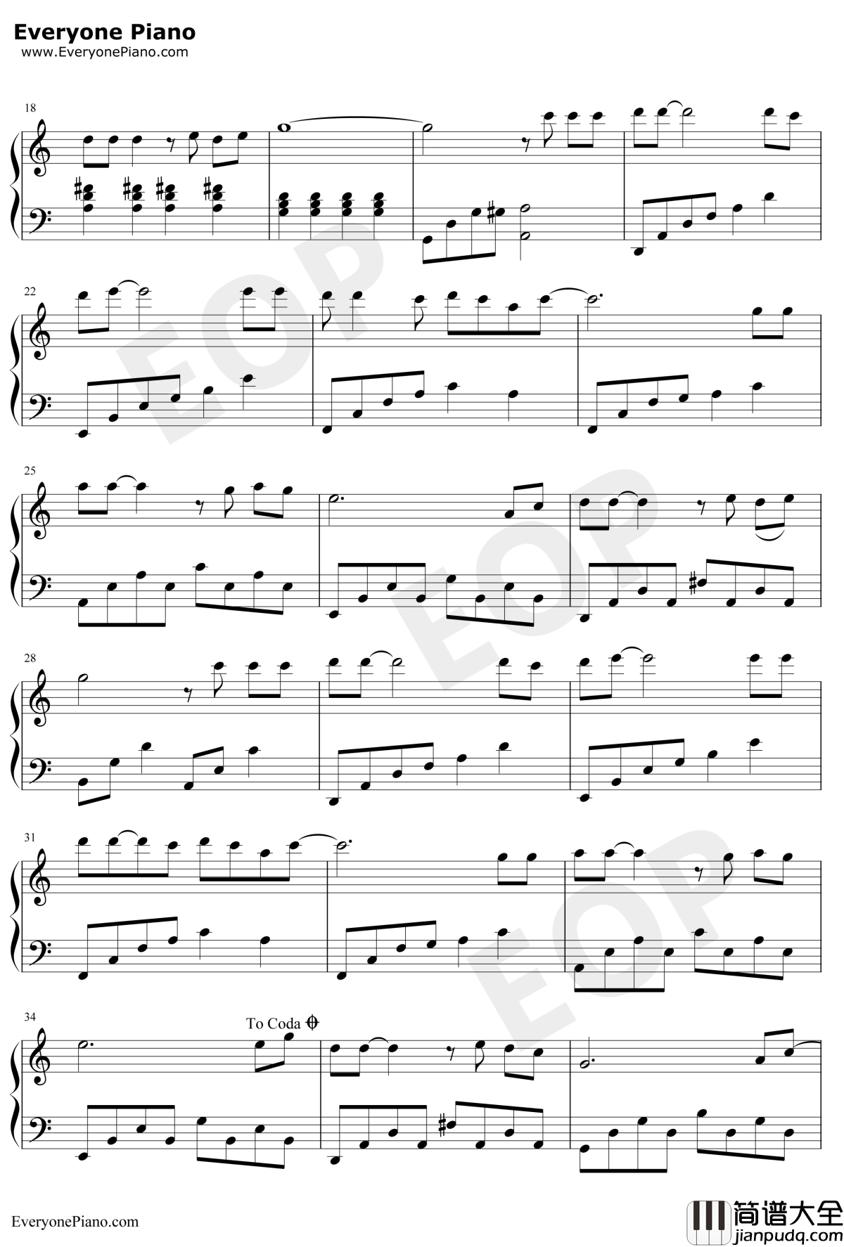 把悲伤留给自己钢琴谱_陈升