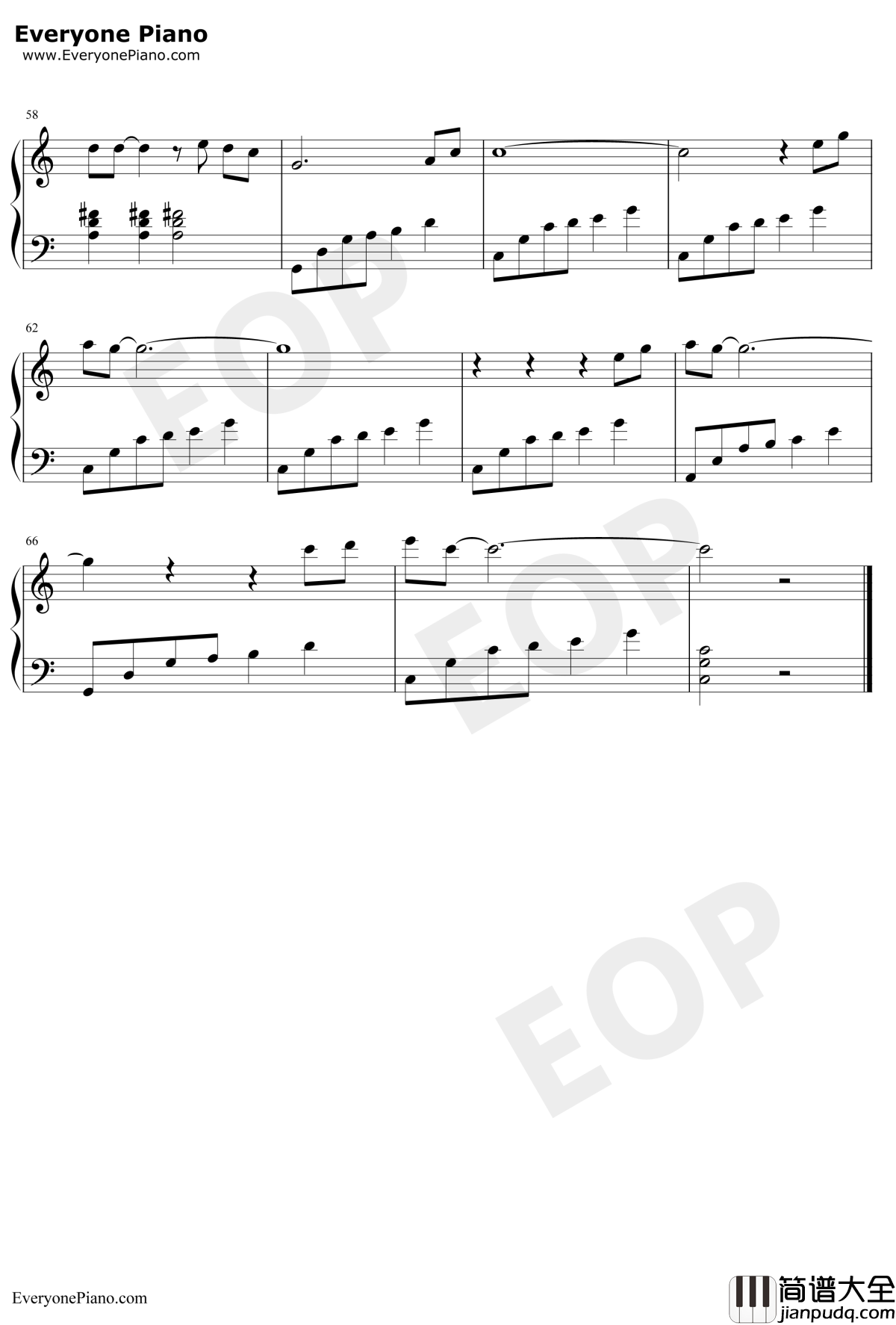 把悲伤留给自己钢琴谱_陈升