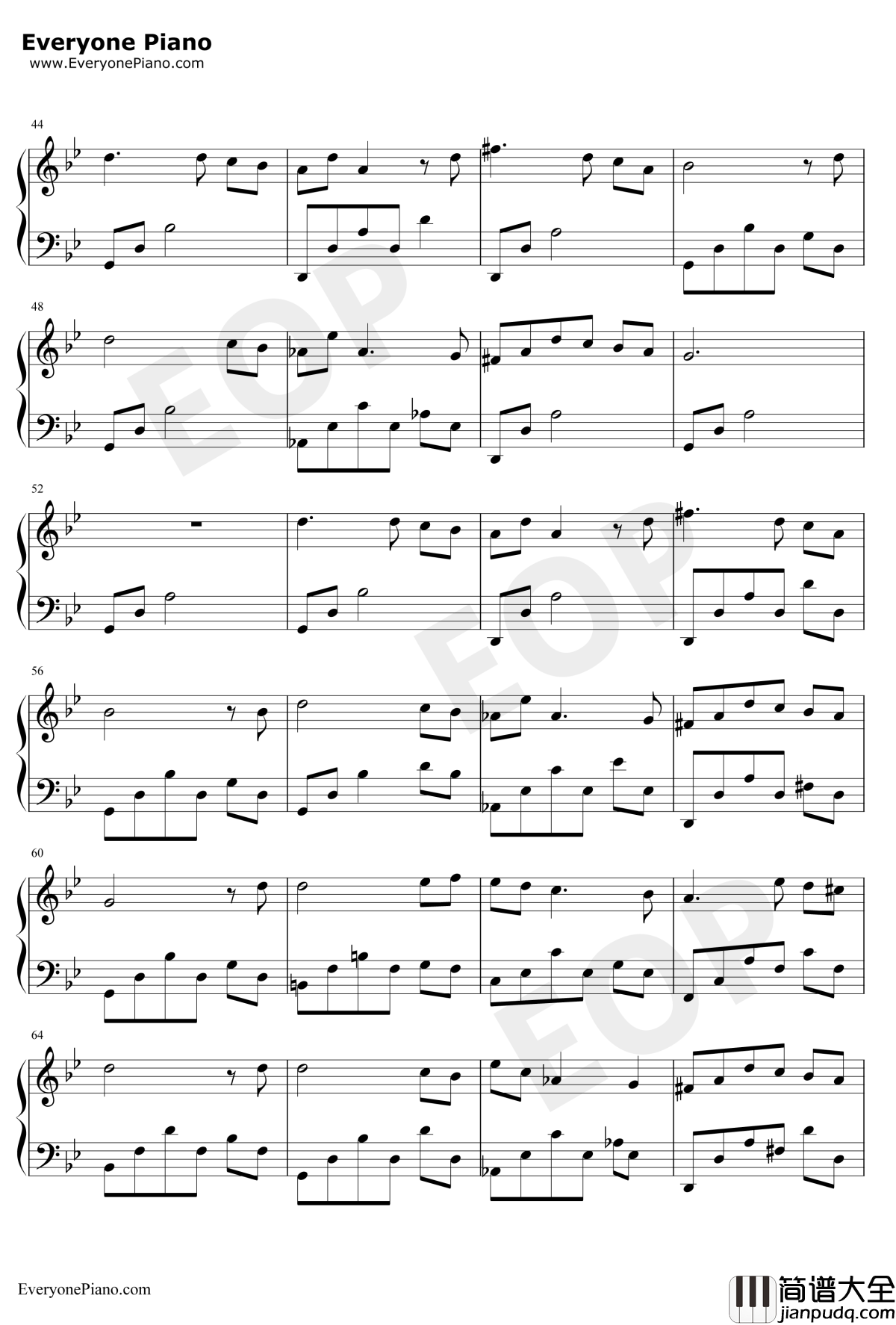 Sparks钢琴谱_未知_蓝色生死恋之冬季恋歌