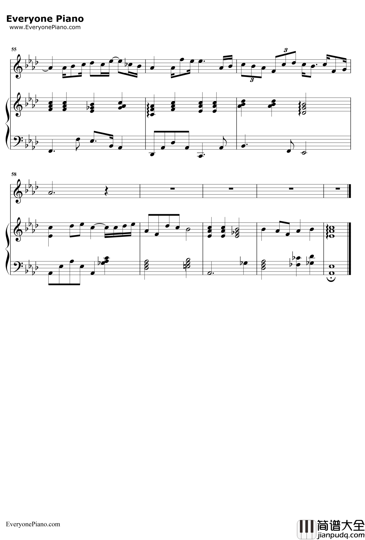 你那么爱她钢琴谱_李圣杰/林隆璇