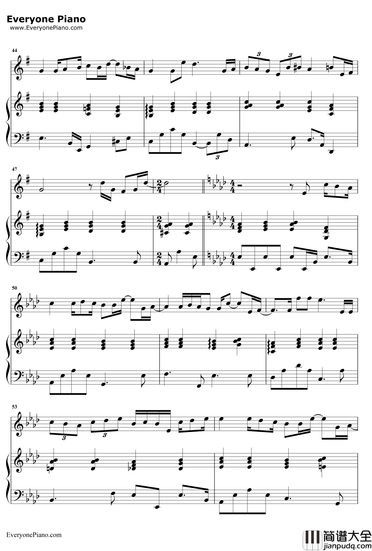 你那么爱她钢琴谱_李圣杰/林隆璇