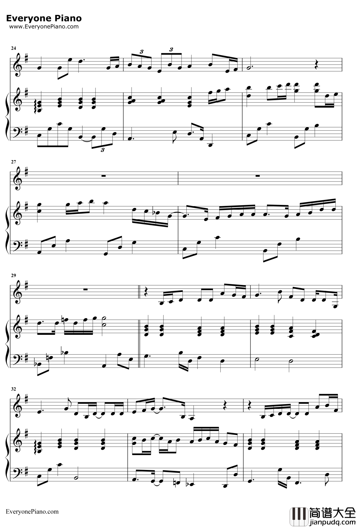 你那么爱她钢琴谱_李圣杰/林隆璇