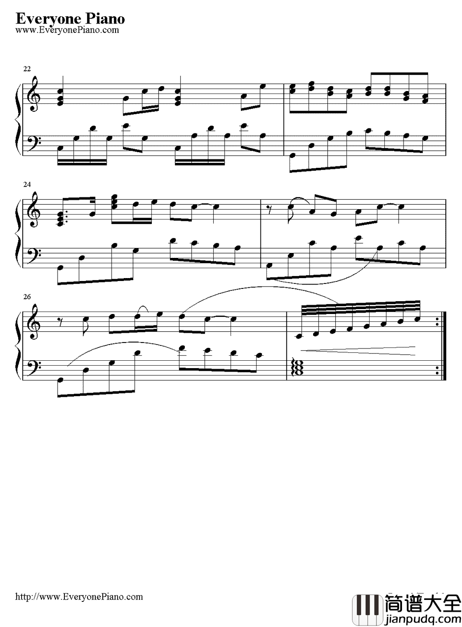 爱相随钢琴谱_周华健