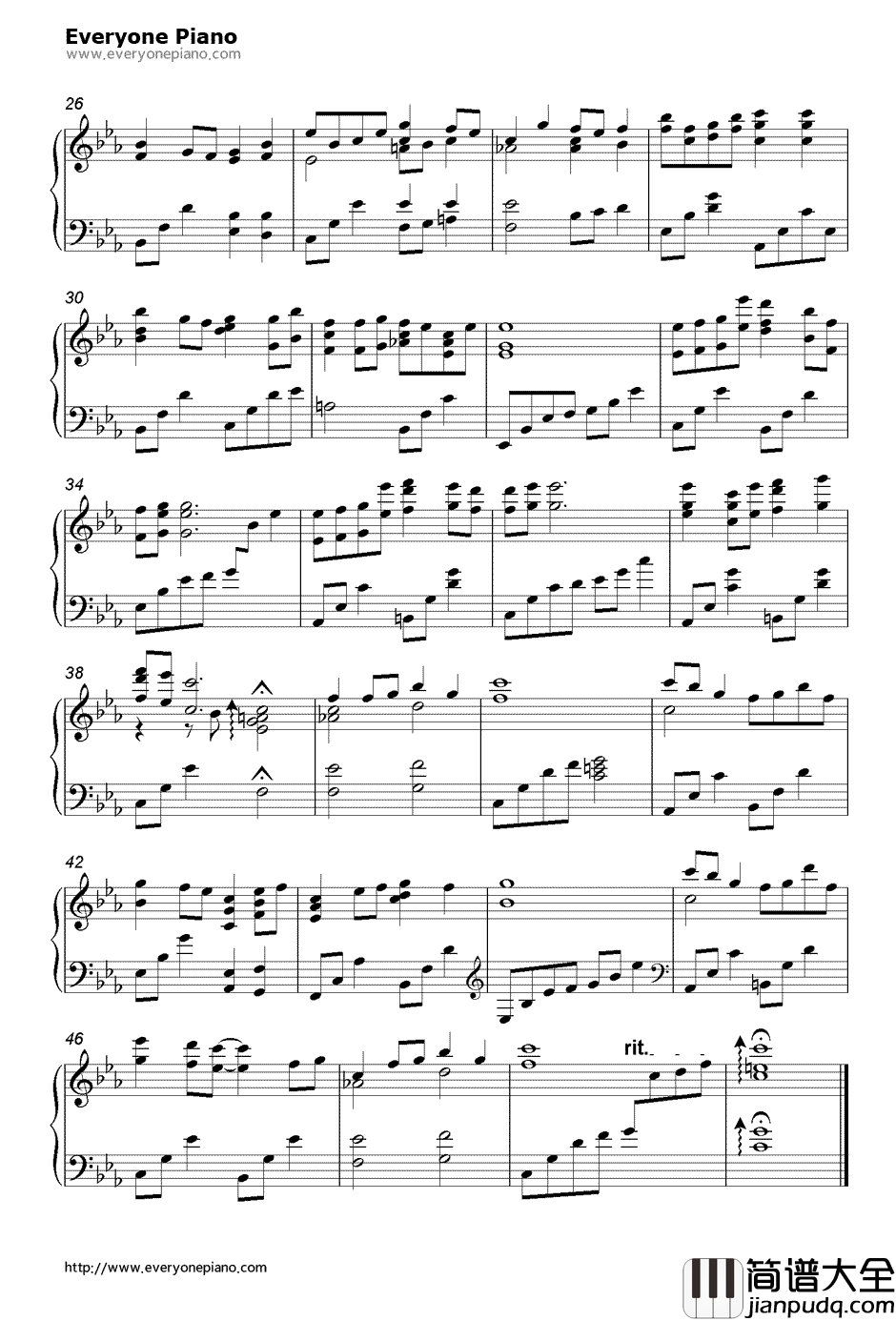 夕焼け钢琴谱_和平之月_Evening_Glow