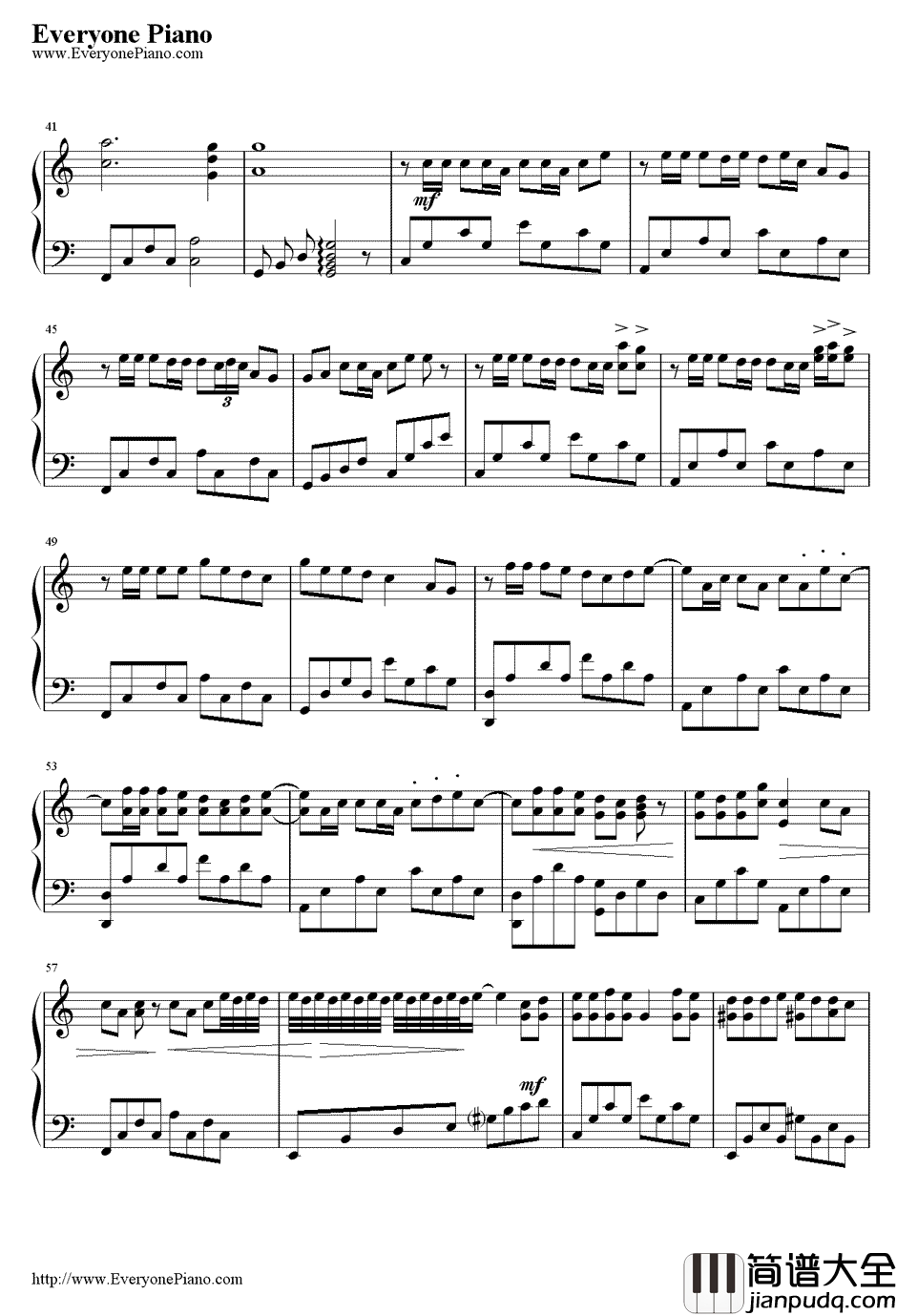 素颜钢琴谱_许嵩