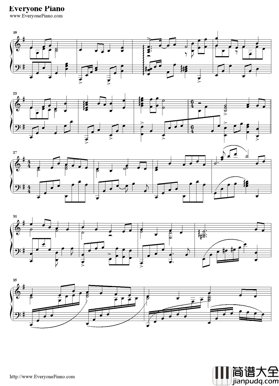 海角七号钢琴谱_东来东往