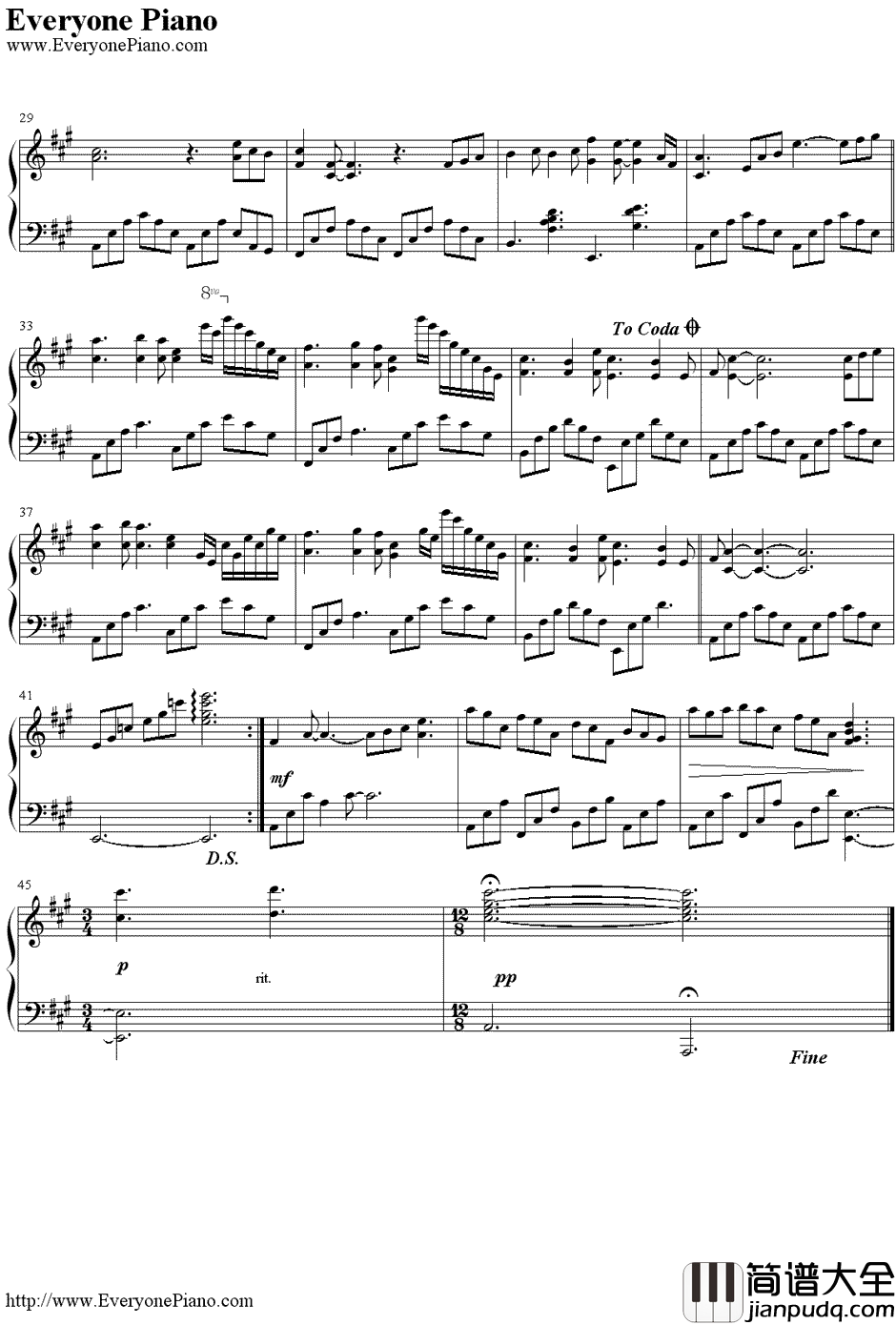 亲密爱人钢琴谱_梅艳芳