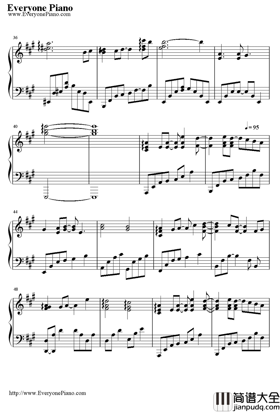 烟火的季节钢琴谱_F4