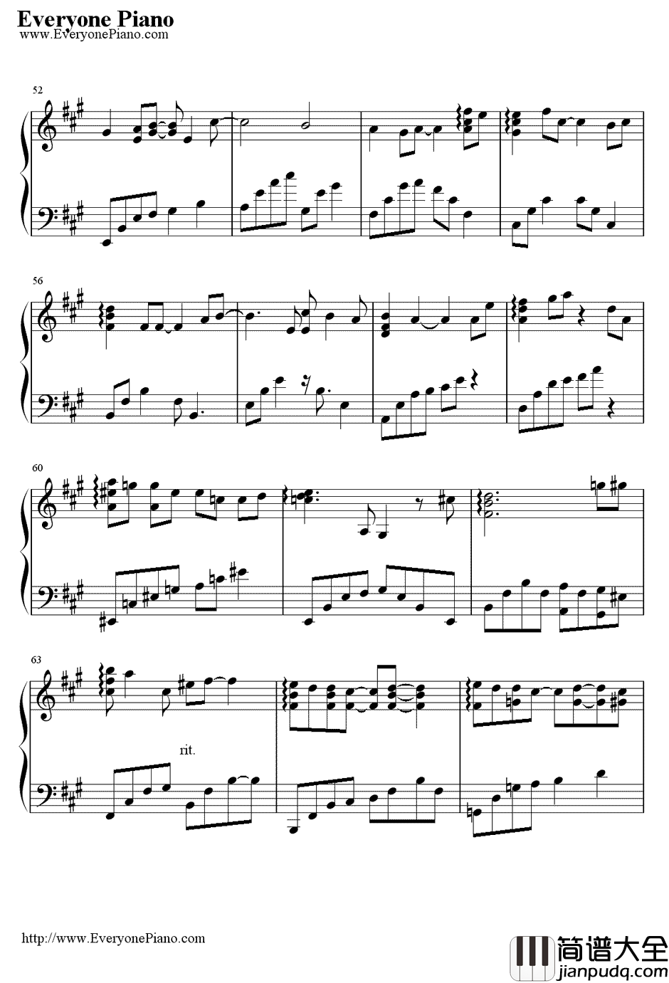 烟火的季节钢琴谱_F4