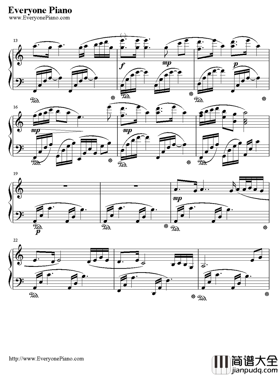 琵琶语钢琴谱_林海_中国名曲