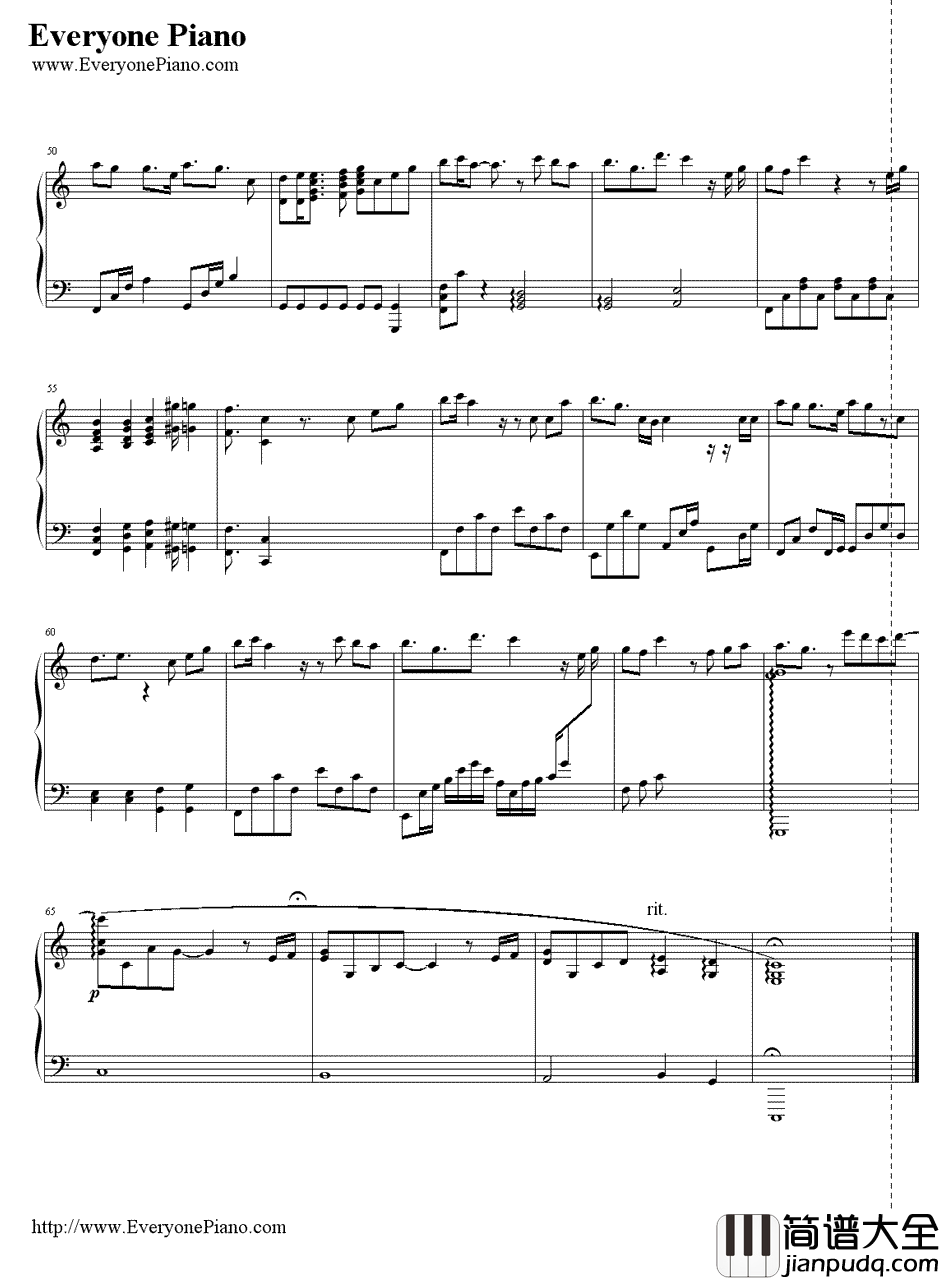 手心的太阳钢琴谱_张韶涵