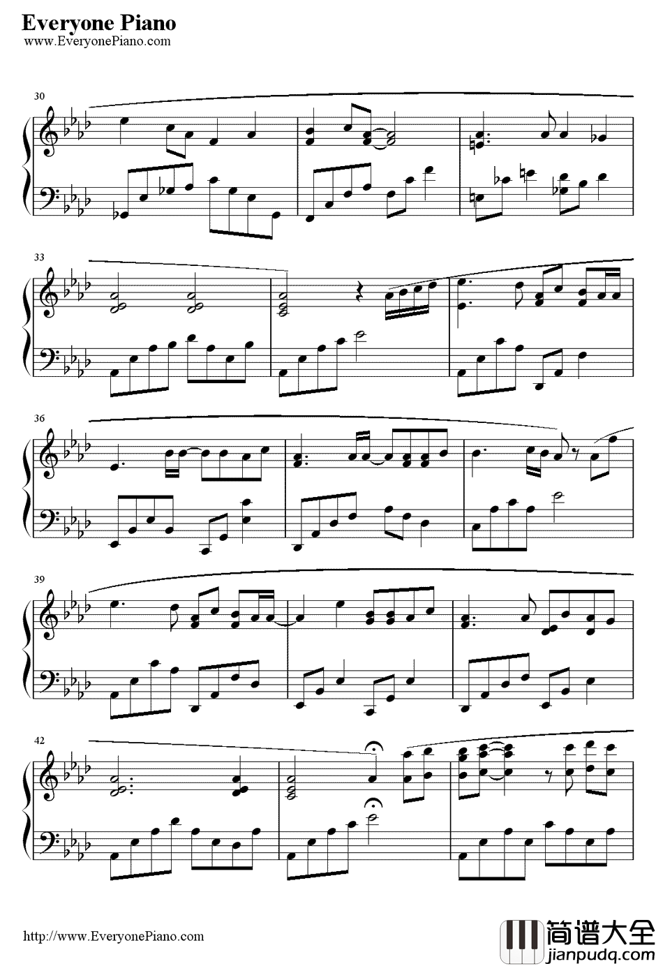 青空钢琴谱_lia__AIR_插曲