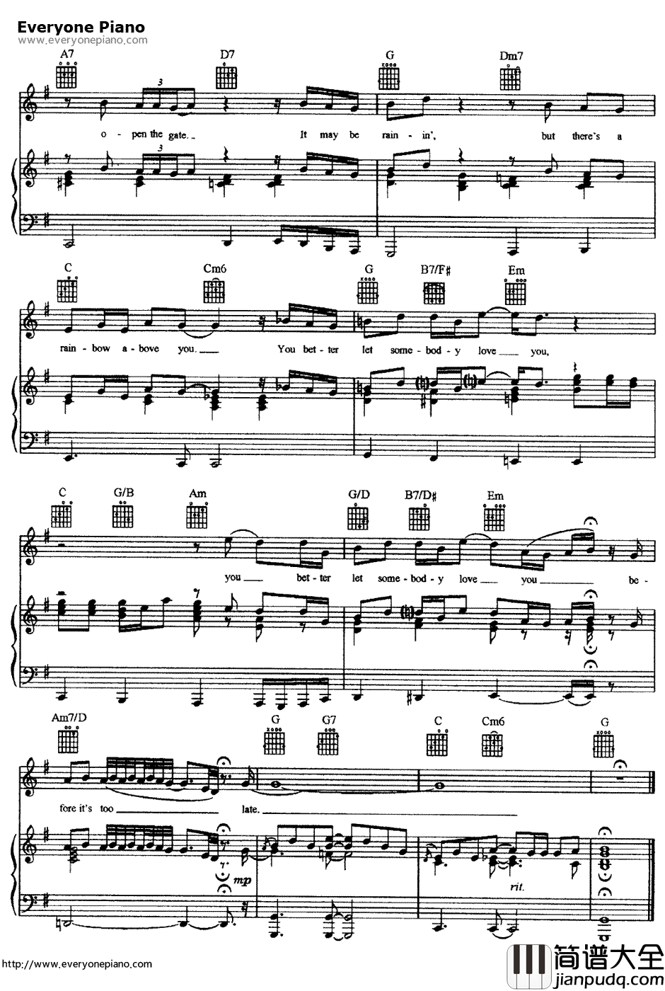 Desperado钢琴谱_老鹰乐队_亡命之徒