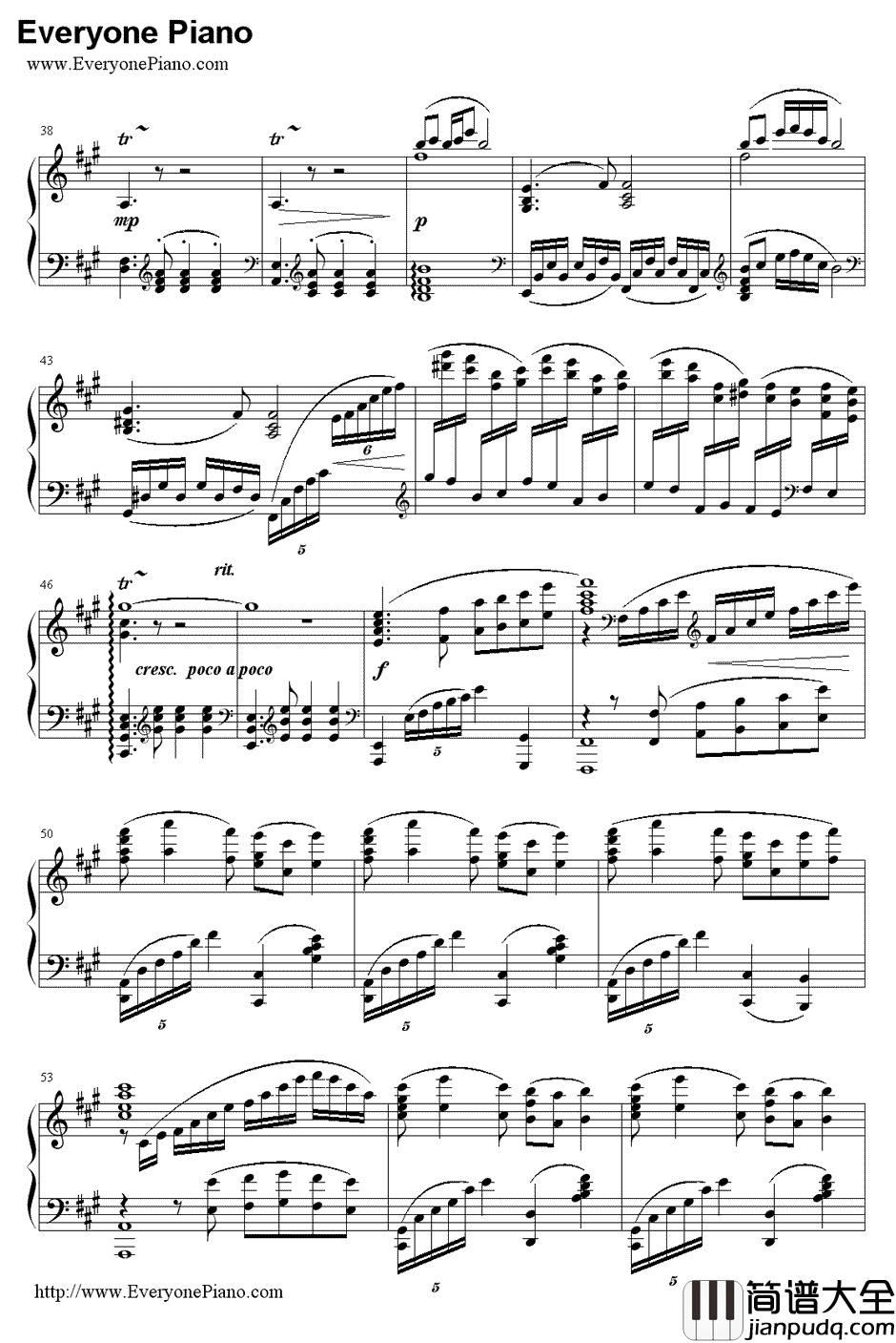 彩云追月钢琴谱_王建中_经典民乐