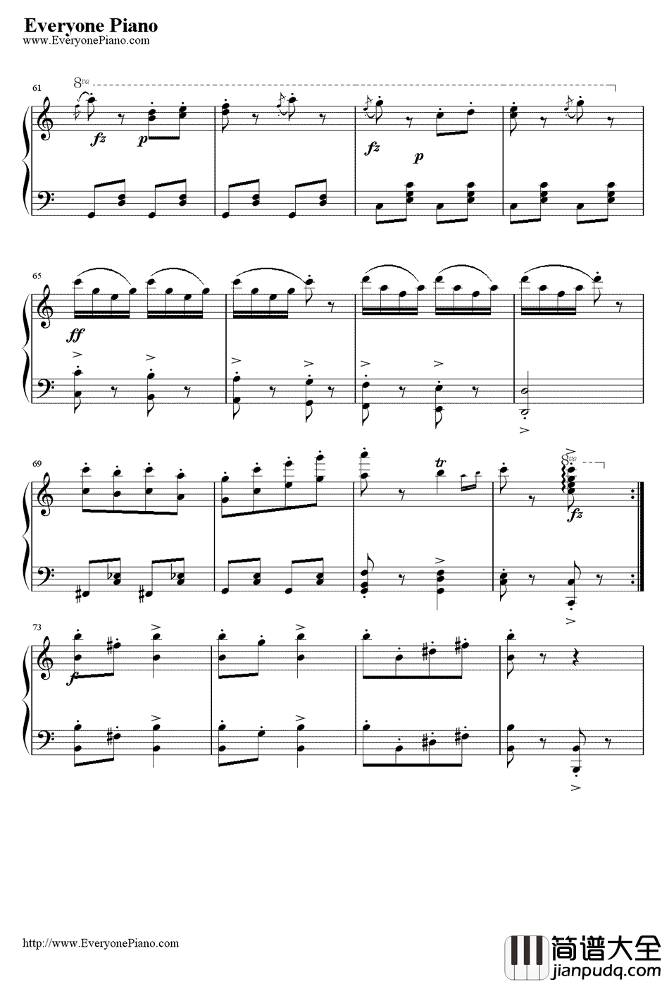 邮递马车钢琴谱_冈本敦郎_古关裕